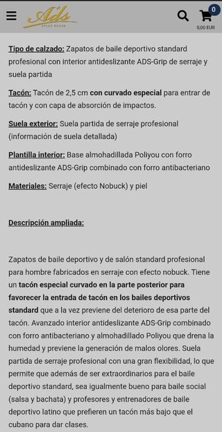 Zapatos baile ADS hombre 42.