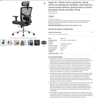 Silla de oficina ergonómica