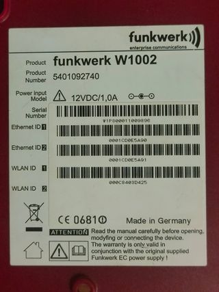 Router Access Point e Bridge Funkwerk W1002