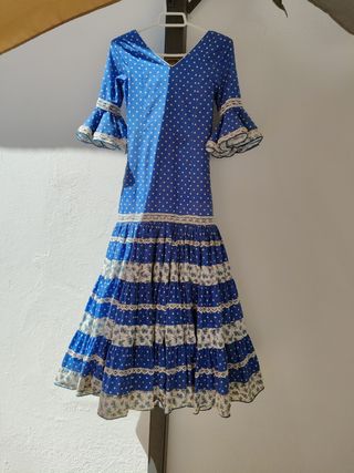 Traje flamenca azul Talla 8 años 