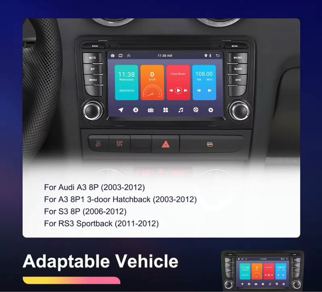 Radio android audi A3 botones