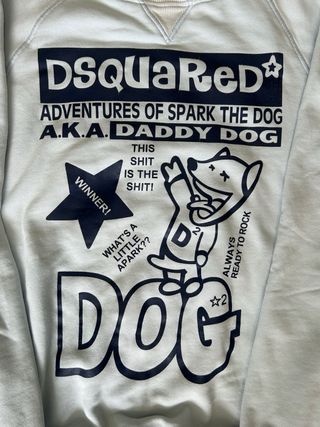 Sudadera Dsquared2 “Spark the Dog”Azul Original xl