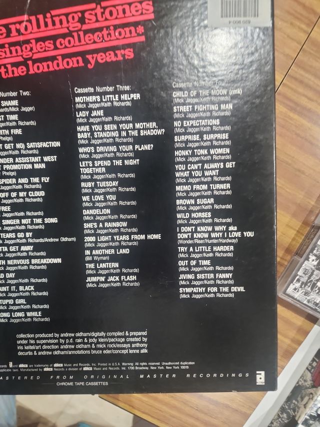 The Rolling Stones caja 4 cassetes