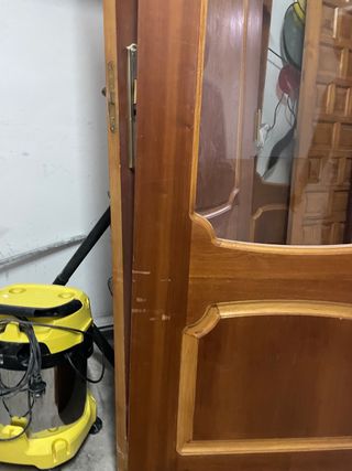 Puerta con cristal madera cerezo