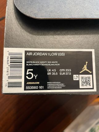 Nike air jordan 1 low GS originales niño
