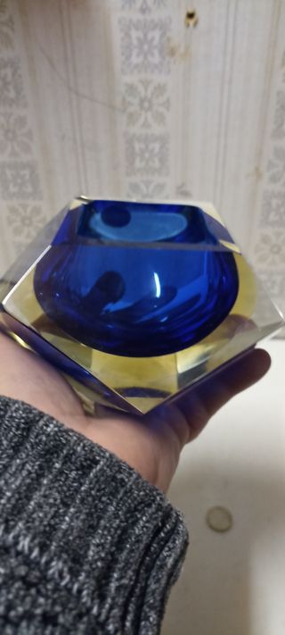 Murano grande blu giallo e bianco