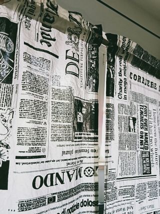 Tende cotone stampato di giornali mondo