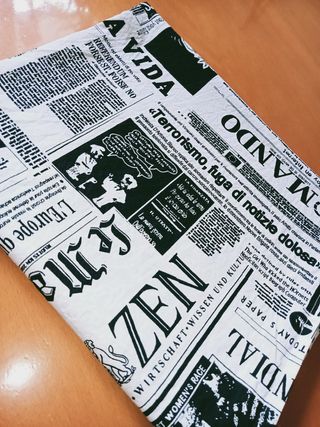 Tende cotone stampato di giornali mondo