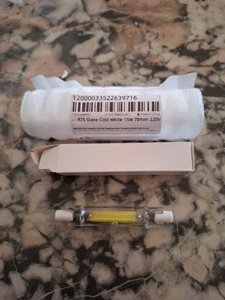 Bombilla Led de tubo de vidrio RS7 COB luz blanca 