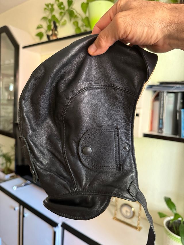 Casco cuero aviador