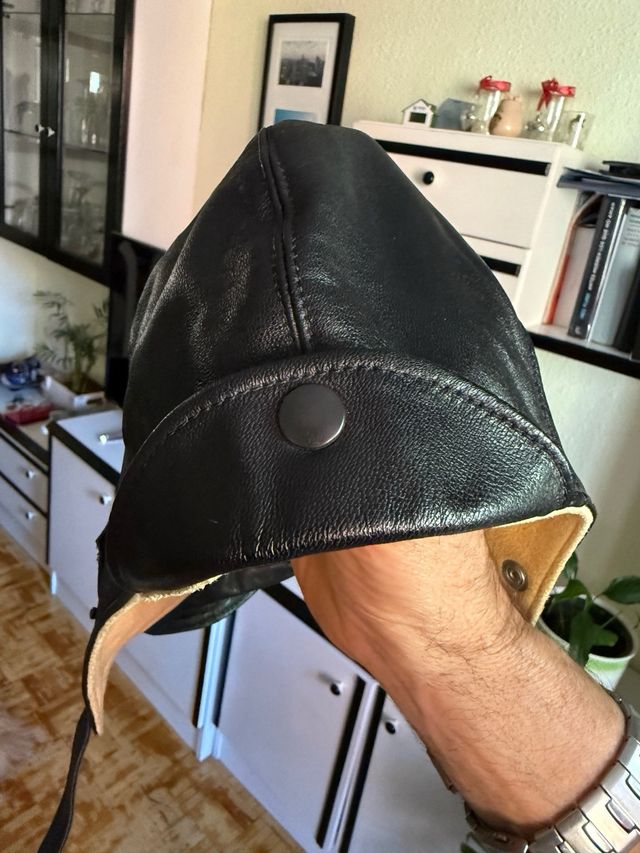 Casco cuero aviador