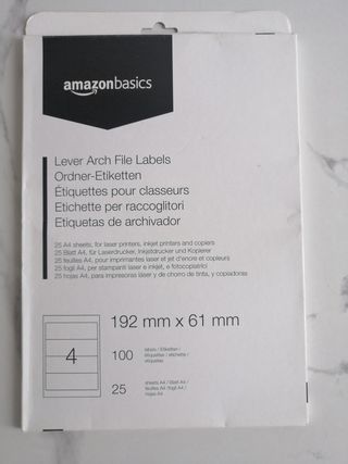Etichette per Raccoglitore Adesive Bianche A4192 x