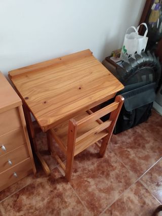 Pupitre y silla Madera para niños 