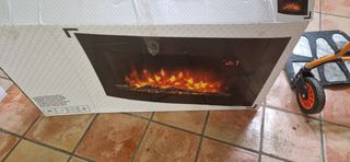 Estufa efecto leña con mando a distancia