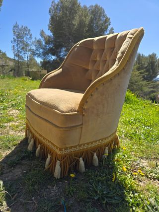 Silla salón vintage antigua punto