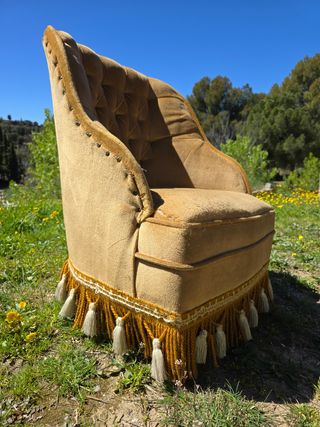 Silla salón vintage antigua punto