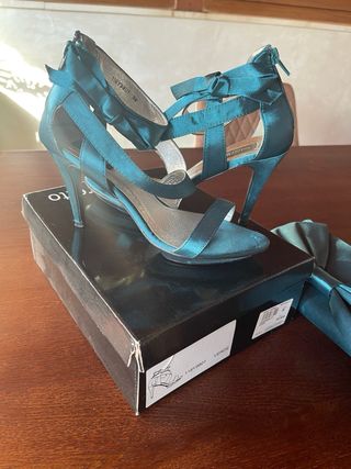 Sandalia y bolso fiesta verde