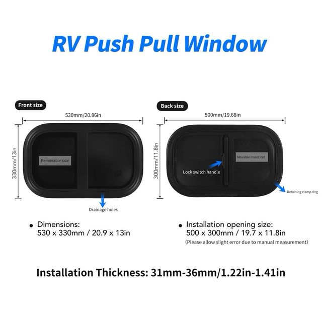 Finestra Scorrevole per Camper con Protezione UV