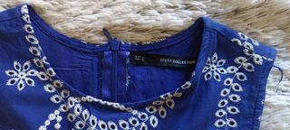 Vestido azul rey bordado inglés Sfera