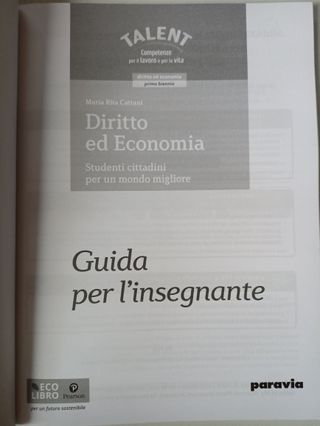 Diritto ed economia-Guida per l'insegnante-Cattani