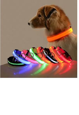 Guinzaglio collare per cani in nylon LED sicurezza