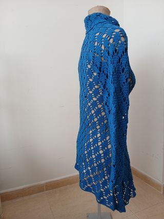 Vestido a ganchillo manga larga 