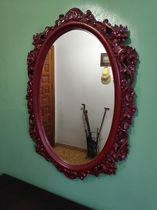 Mueble rústico y espejo