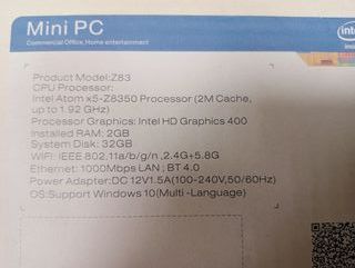 Mini PC Alfawise z83 windows