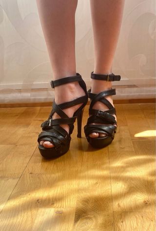 Sandalias tacón fino con plataforma