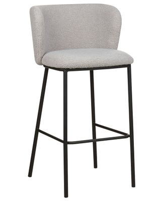 Conjunto de 2 sillas de bar MINA Bouclé Gris claro