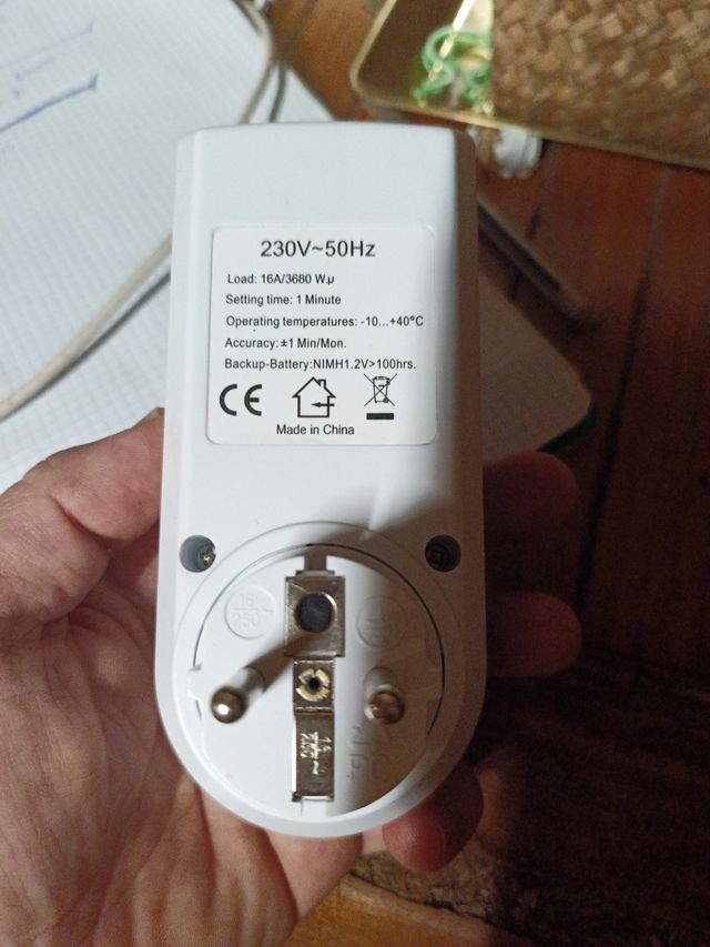 Enchufe programable temporizador 