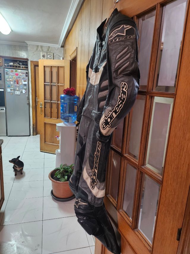 Traje moto de cuero alpinestars prof
