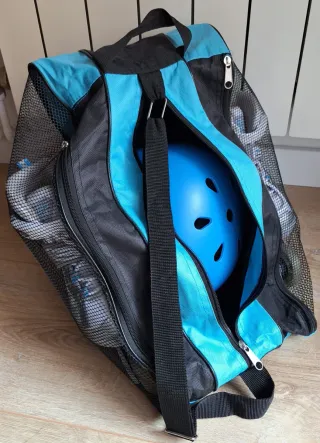 Pack patines, protecciones, funda y casco  niño