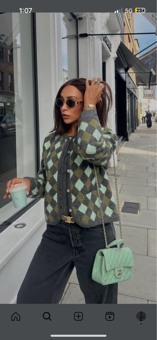 CHAQUETA PUNTO ROMBOS ZARA