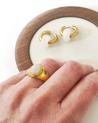 Lote cuarzo rosa baño oro 18k