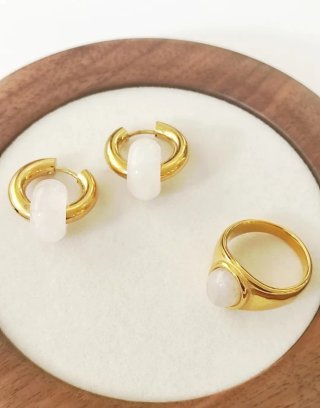 Lote cuarzo rosa baño oro 18k
