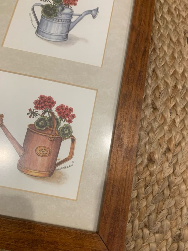 Set de cuadros vintage con regaderas – madera