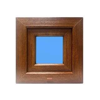 Ventana PVC Oscilante 400x400 Vidrio Mate Roble
