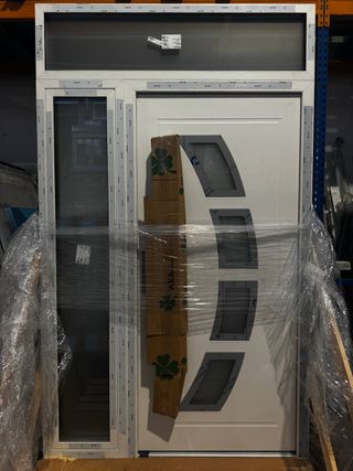 Ventana PVC Oscilante 400x400 Vidrio Mate Roble