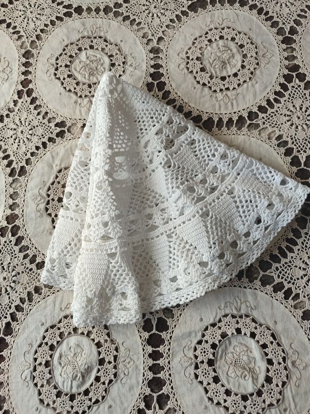 tapete de crochet em tecido de crochet