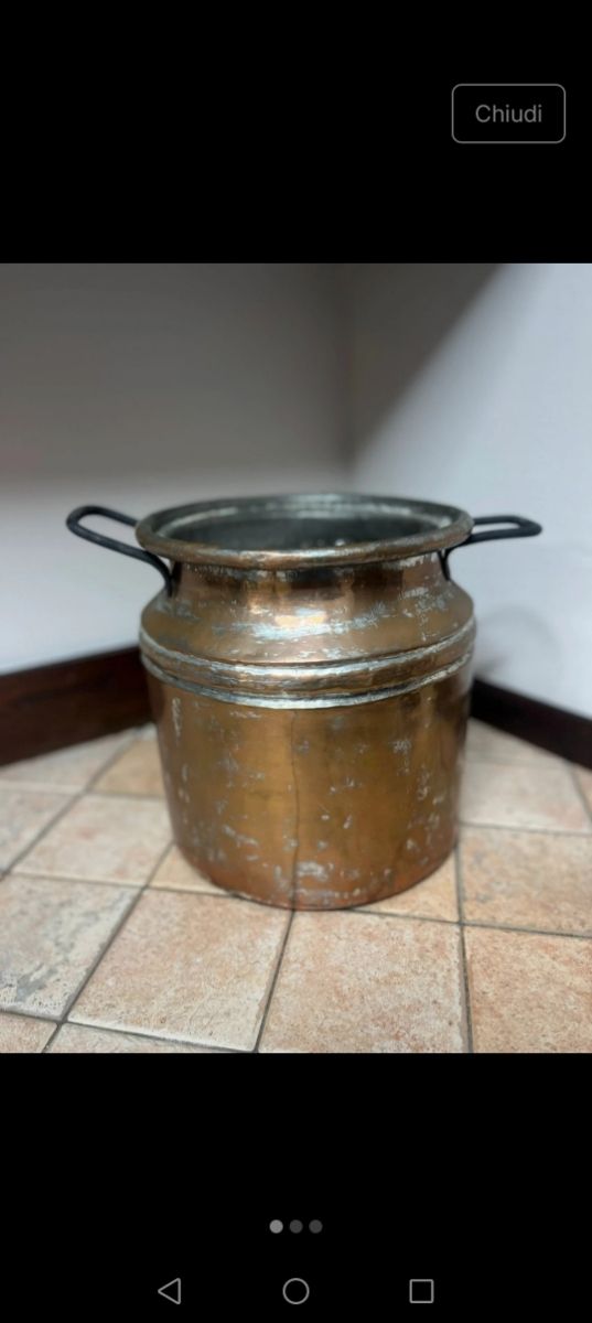 Antico Contenitore in Rame Grande Dimensione