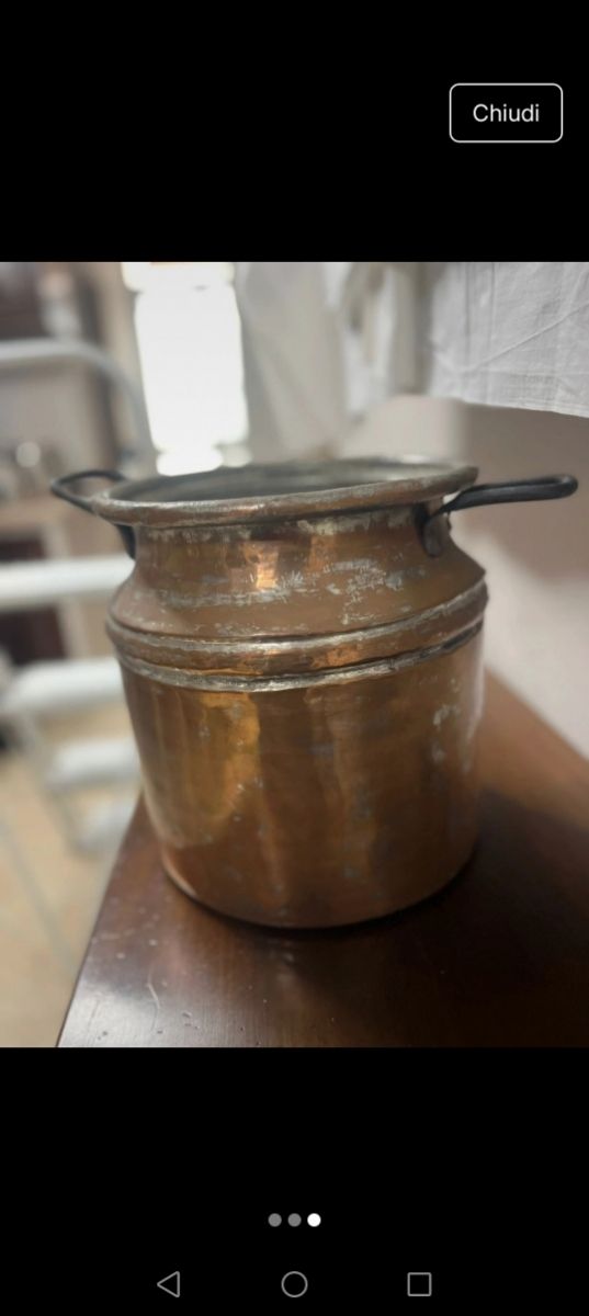 Antico Contenitore in Rame Grande Dimensione