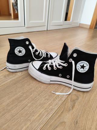 Converse plataforma negras talla 36