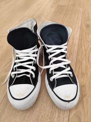 Converse plataforma negras talla 36