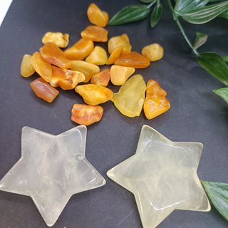 Pack Ámbar Baltico y 2 estrellas Cuarzo citrino