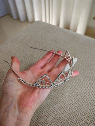 Tiara diadema novia metalica