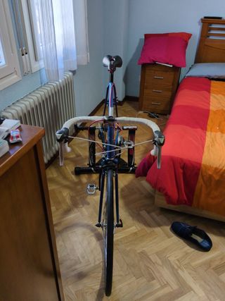 Bicicleta Razesa acero talla 56 y rodillo Elite 