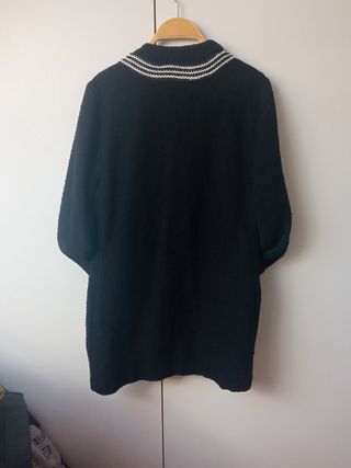 Zara M chaqueta larga negra 