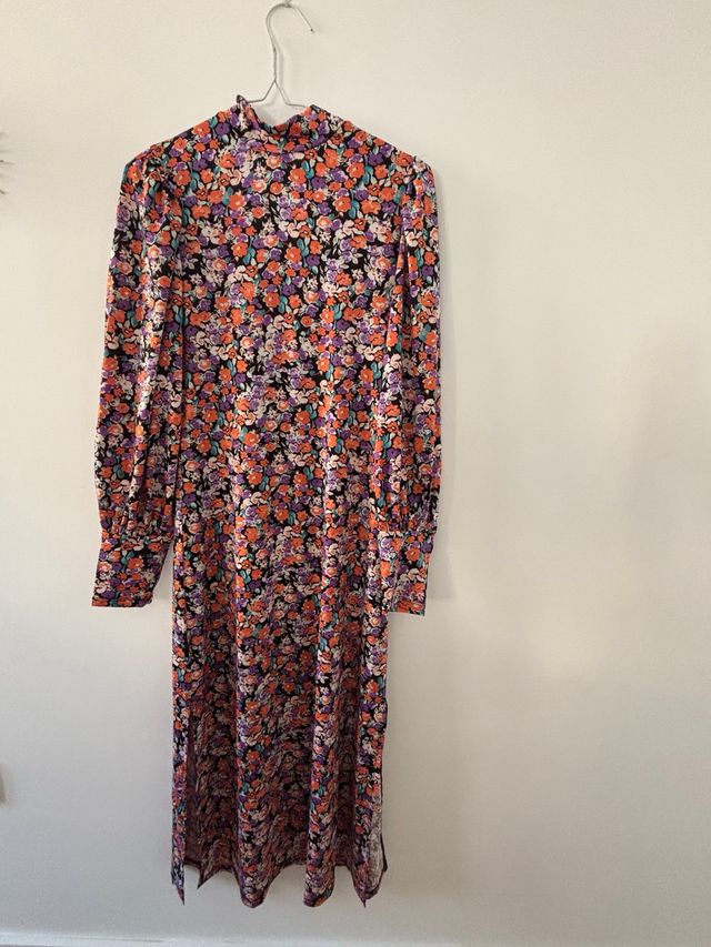 Vestido mango flores nuevo