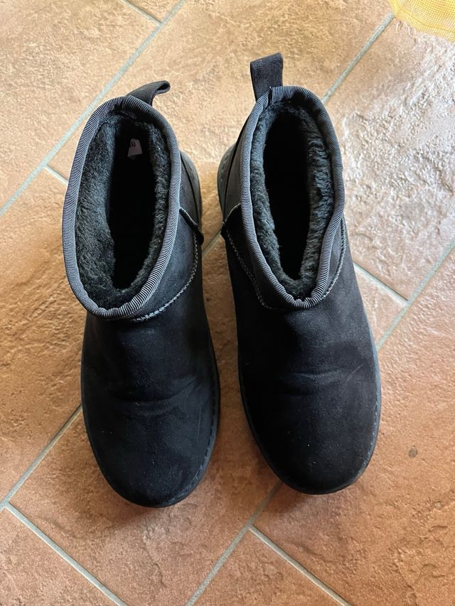 Stivaletti di pelo nero bassi